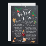 Die Weihnachtswein-Weihnachtskarte Feiertagskarte<br><div class="desc">Ein schönes Typografie-Design mit kokareichen,  heiligen und mistletoen Akzenten über einem Chalkboard-Stil und einem Mulled Wine Rezept zum Booten! Einfach die Textbereiche auf der Rückseite bearbeiten,  um Ihre Karte zu personalisieren! Andere Artikel,  die in diesem Design verkauft werden,  wie Tags,  Postkarten und Tasse.</div>