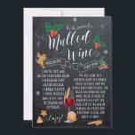 Die Weihnachtswein-Weihnachtskarte Feiertagskarte<br><div class="desc">Ein schönes Typografie-Design mit kokareichen,  heiligen und mistletoen Akzenten über einem Chalkboard-Stil und einem Mulled Wine Rezept zum Booten! Einfach die Textbereiche auf der Rückseite bearbeiten,  um Ihre Karte zu personalisieren! Andere Artikel,  die in diesem Design verkauft werden,  wie Tags,  Postkarten und Tasse.</div>