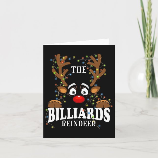 Die Weihnachtszeit der Billard-Rentiere Karte (Vorderseite)