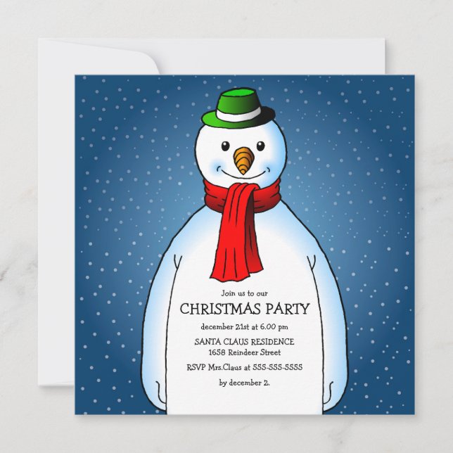 Die Weihnachtszeit der Snowmans-Party Einladung (Vorderseite)