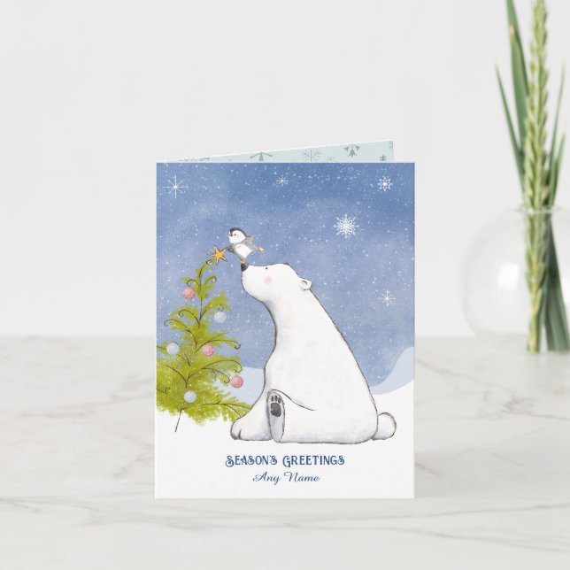 Die Weihnachtszeit des Baumes Karte (Vorderseite)