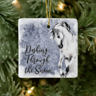 Die Weihnachtszeit des Schnees ist wunderschön Keramikornament