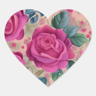 Die Weisheit der Rose - weich und ruhig Herz-Aufkleber