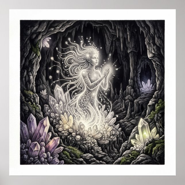Die Weiße Flamme Wächter-Geist-Kunst Poster (Vorne)
