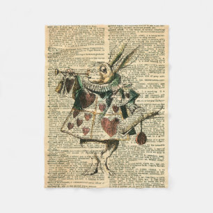 Die weiße Kaninchen-Alice im Wunderland wirbelt d Fleecedecke
