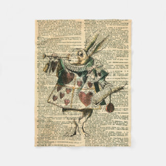 Die weiße Kaninchen-Alice im Wunderland wirbelt di Fleecedecke