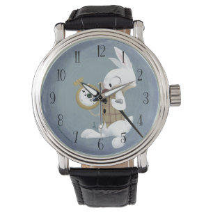 Die weiße Kaninchenuhr Armbanduhr