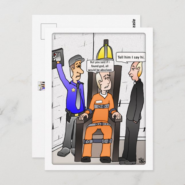 Die weiße Postkarte gefunden (Vorne/Hinten)