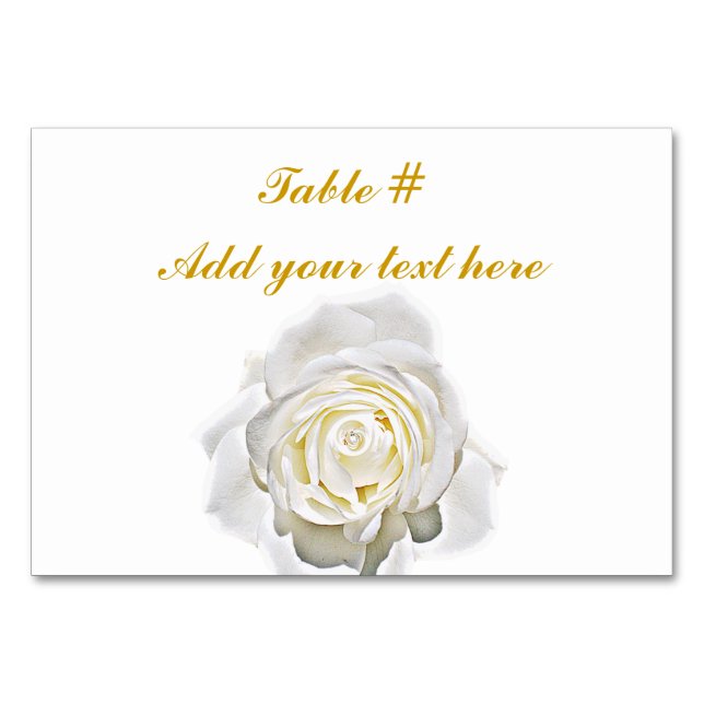 Die weiße Rose Tischnummer (Vorderseite)