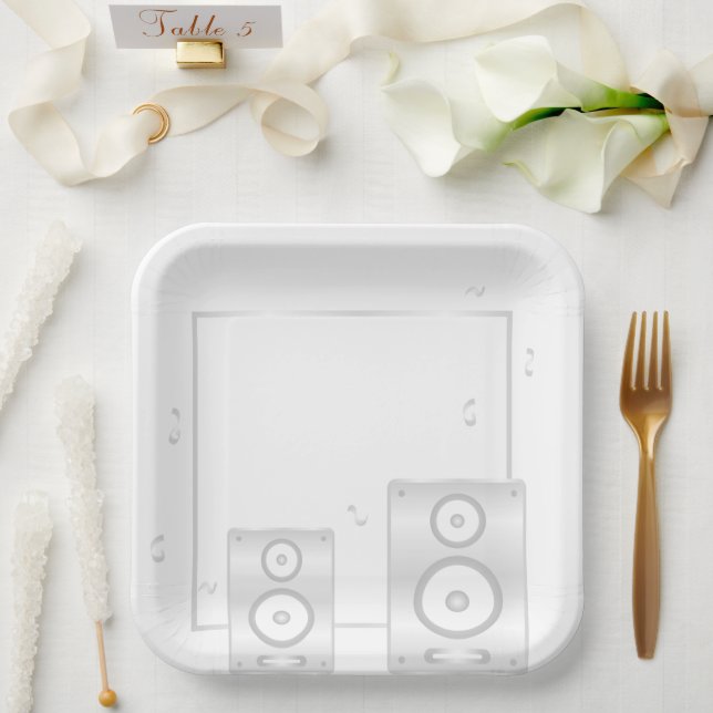 Die weiße Soiree Soundwave Pappteller (Hochzeit)