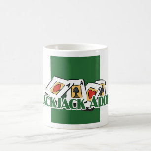 Die weiße Tasse des Blackjack-Süchtigen