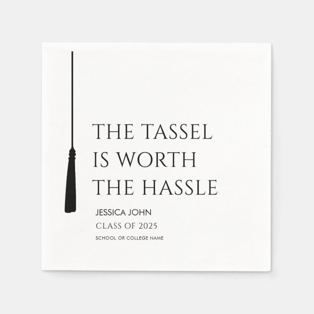 Die weiße Tassel ist einen lustigen Abschluss wert Serviette (Vorderseite)