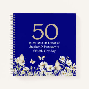 Die Weiße Wildblume überrascht 50. Geburtstag Notizbuch