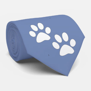 Die weißen Maskottchen drucken auf blau Krawatte