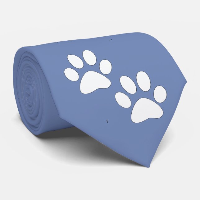 Die weißen Maskottchen drucken auf blau Krawatte (Gerollt)