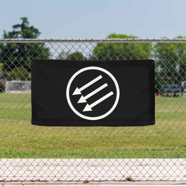 Die weißen Pfeile des Antifaschismus Banner (Insitu)