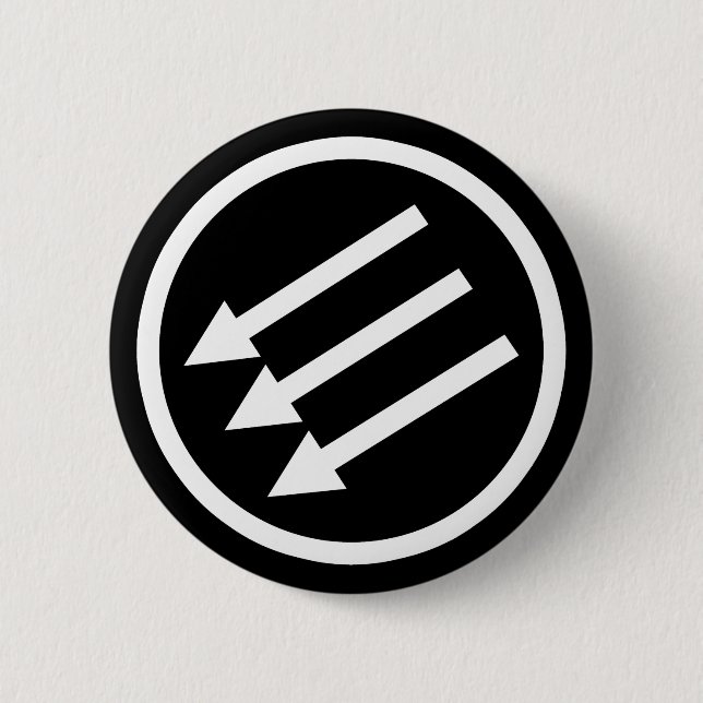 Die weißen Pfeile des Antifaschismus Button (Vorderseite)