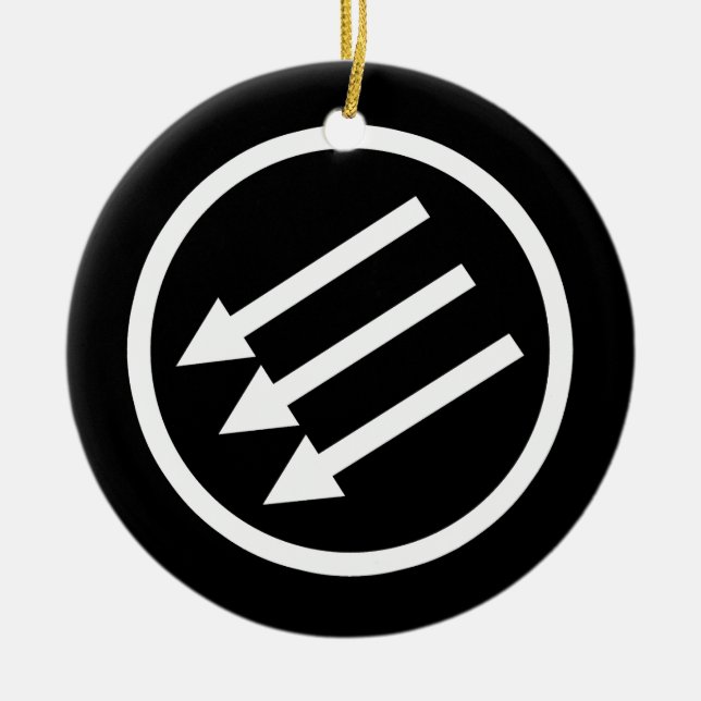 Die weißen Pfeile des Antifaschismus Keramik Ornament (Vorne)