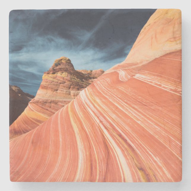 Die Welle, die Vermilion Klippen, Arizona Steinuntersetzer (Vorderseite)