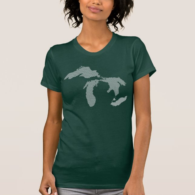 Die Wellen-Entwurf Michigan-Frauen T-Shirt (Vorderseite)