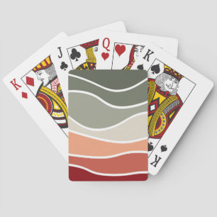 Die Wellen im grünen und roten Retrostil sind desi Spielkarten