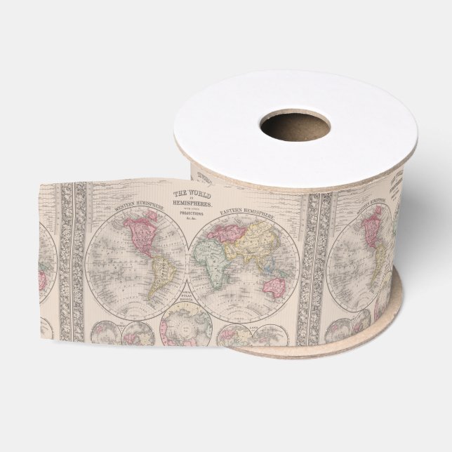Die Welt 1860 - Ost- und Western-Hemisphären Ripsband (Spule)