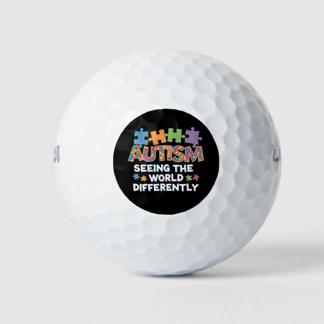 Die Welt anders als das Bewusstsein für Autismus Golfball (Vorderseite)