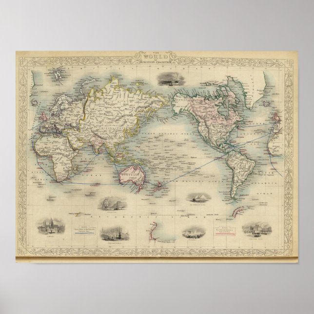 Die Welt auf der Vorstellung von Mercator Poster (Vorne)
