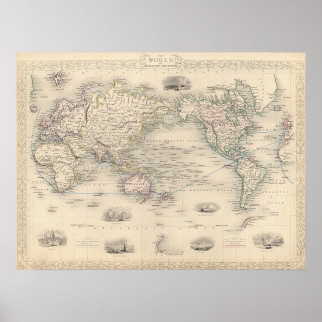 Die Welt auf der Vorstellung von Mercator Poster (Vorne)