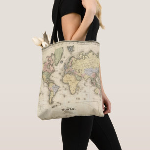 Die Welt auf Mercators Projektion 1840 Tasche