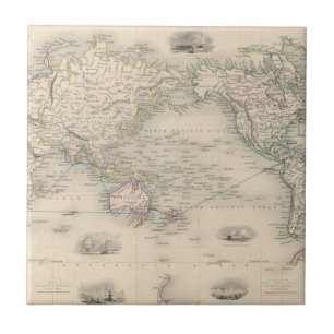 Die Welt auf Mercators Projektion Fliese