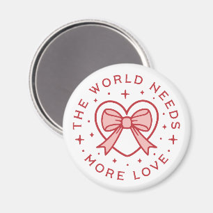 Die Welt braucht mehr Liebe Coquette Preppy Red Magnet