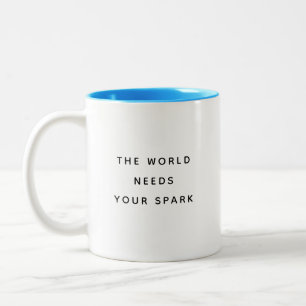 Die Welt braucht typografische moderne Zwei-Ton-Ta Zweifarbige Tasse