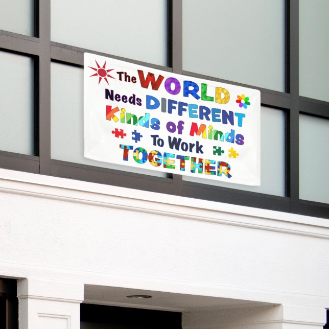 Die Welt braucht verschiedene Arten von Minds Banner (Äußeres Gebäude)
