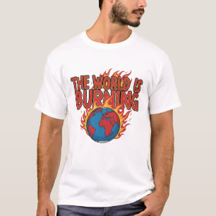 DIE WELT BRENNT - Globale Krise Grunge T-Shirt
