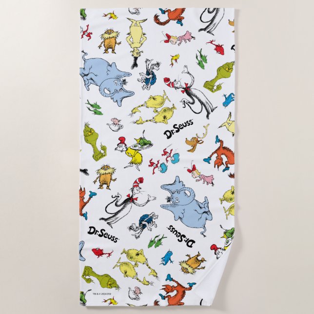 Die Welt des Dr. Seuss-Musters Strandtuch (Vorderseite)