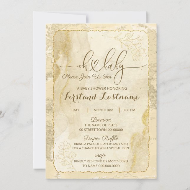 Die Welt erwartet die Einladung zur Kinderdusche (Vorderseite)