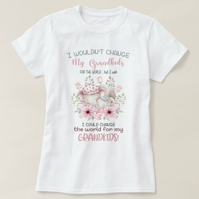 Die Welt für die Elefanten meiner Großkinder verän T-Shirt (Design vorne)