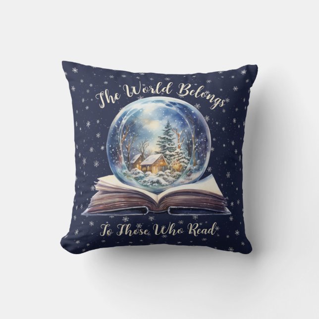 Die Welt gehört denen, die Design lesen Kissen (Vorderseite)
