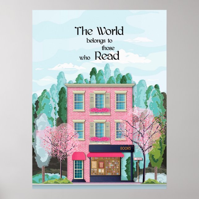 Die Welt gehört denen, die lesen und lesen Poster (Vorne)