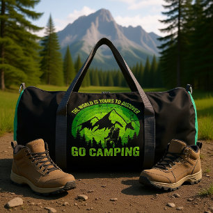 Die Welt Gehört Dir Zum Entdecken Geh Zelten Duffle Bag