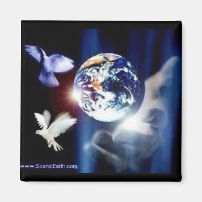 Die Welt Gottes in seiner Hand Magnet (Vorne)