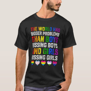 Die Welt hat größere Probleme Retro-Regenbogen LGB T-Shirt