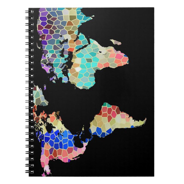 Die Welt im schwarzen Notizbuch Notizblock (Vorderseite)