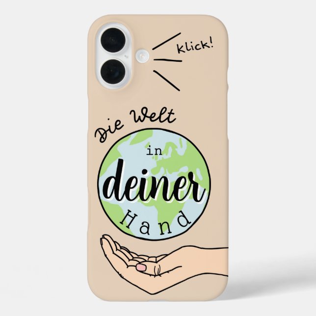 Die Welt in deiner Hand iPhone 16 Plus Hülle (Rückseite)