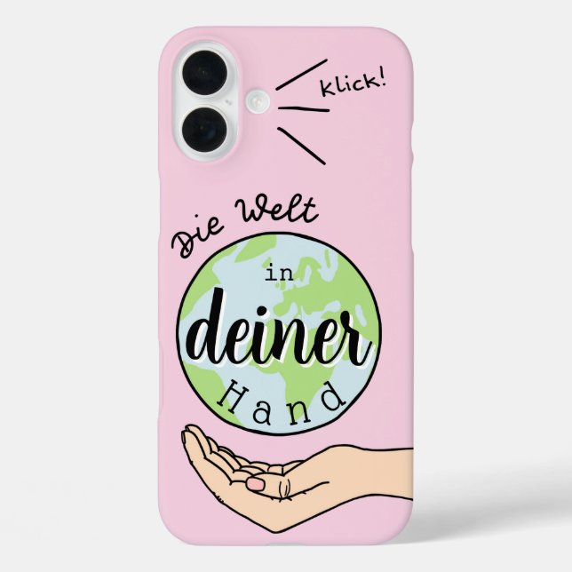 Die Welt in deiner Hand iPhone 16 Plus Hülle (Rückseite)