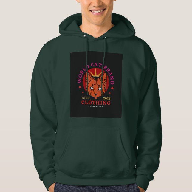 "Die Welt ist dein Catwalk: Stilvolle Cat Hoodies (Vorderseite)