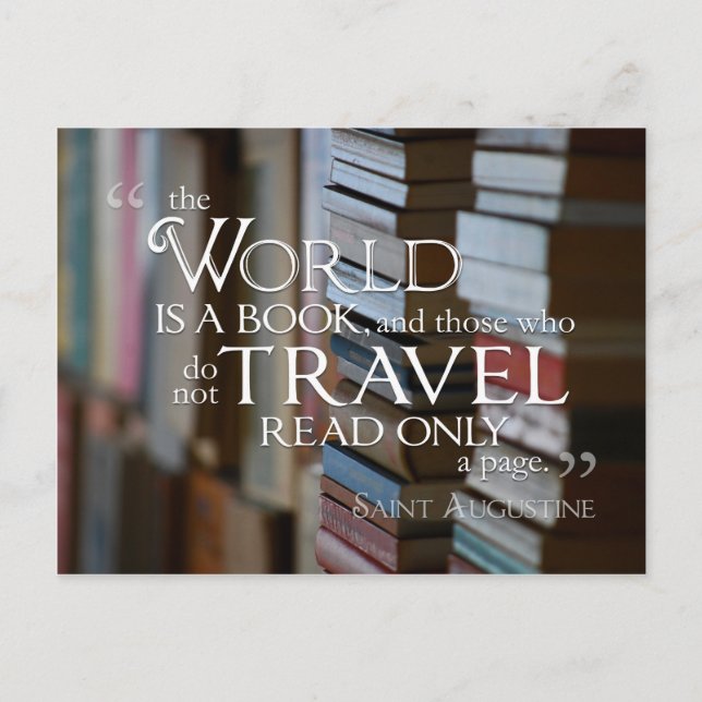 Die Welt ist ein Buch POSTCARD Postkarte (Vorderseite)