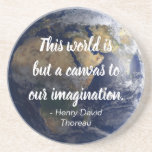Die Welt ist eine Leinwand, die Zitat Inspiriere Getränkeuntersetzer<br><div class="desc">Die Welt ist nur eine Leinwand unserer Fantasie - Henry David Thoreau inspirierendes Zitat.</div>
