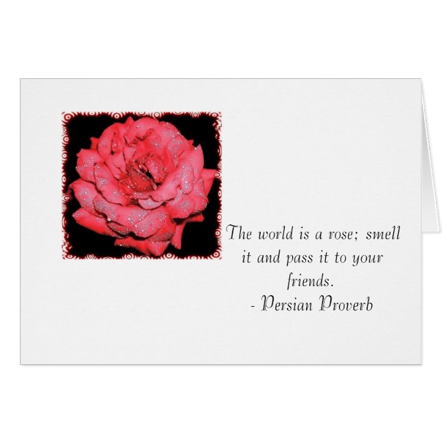Die Welt ist eine Rose; riecht sie und gibt sie .. (Vorderseite (Horizontal))